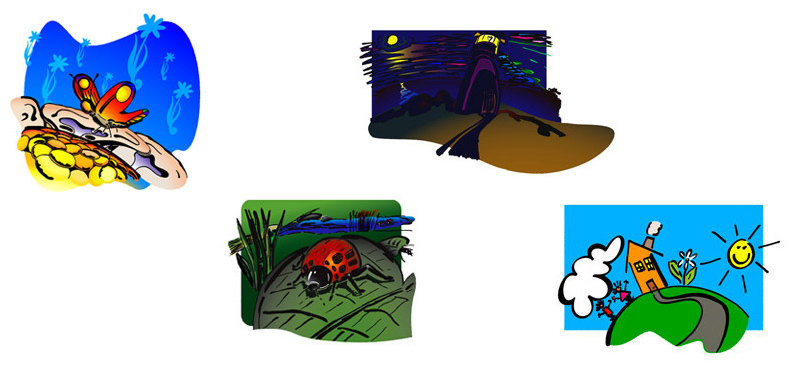 hand computer illustrationen 3 minuten projekte 3min handzeichnungen schmetterling käfer leuchtturm heile welt rendering handrendering Jonadesign Jona Design Zürich